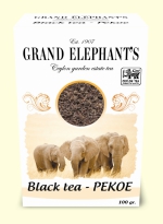 Чорний середньолистовий терпкий чай PEKOE - Grand Elephant's (100 гр.)